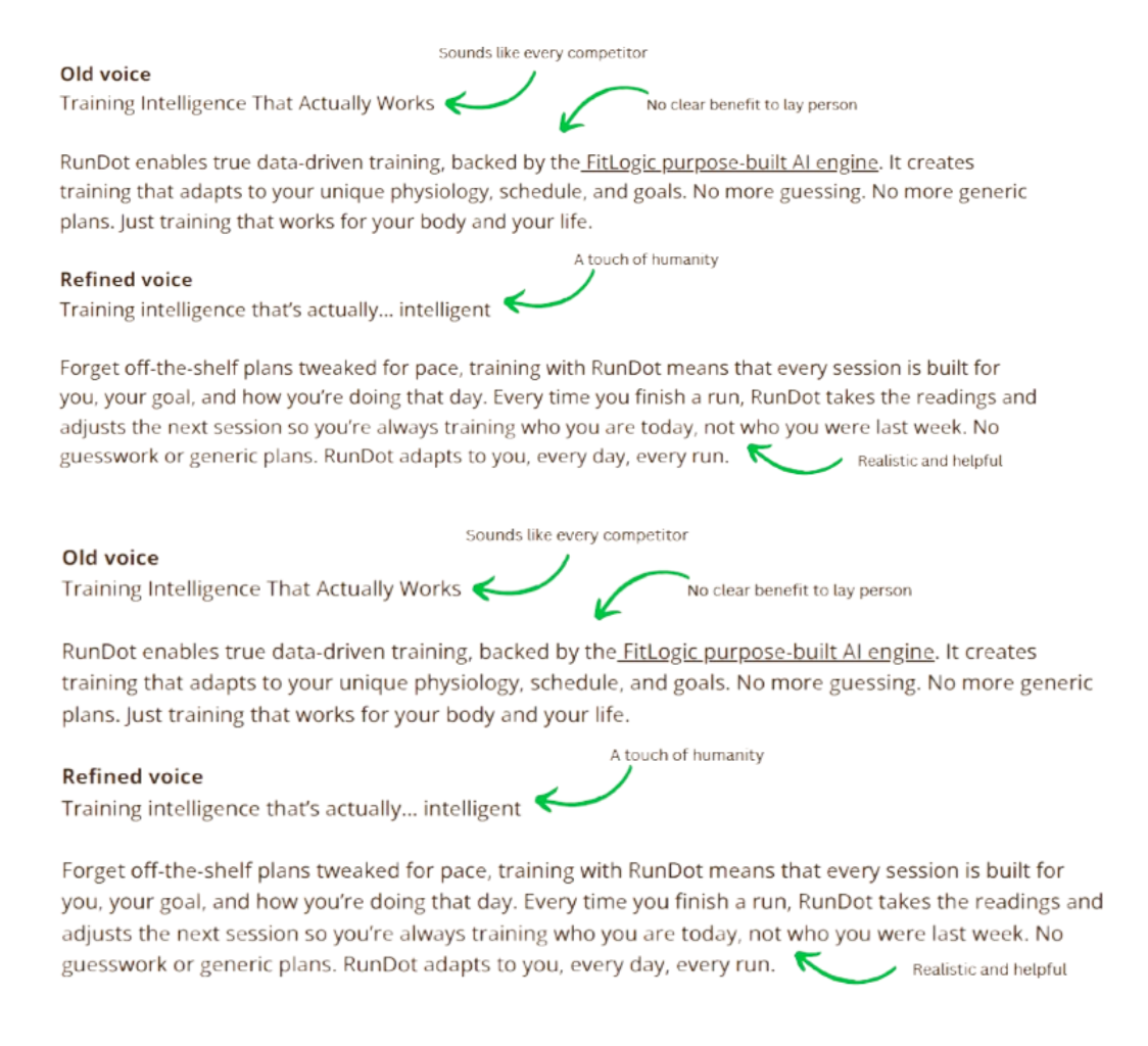 RunDot new brand voice reference